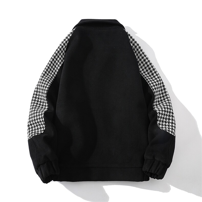 秋冬毛呢夹克男外套男小香风棒球服男加厚G500-P105加绒P125白底C,男装夹克,星座401