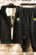 TK6101-P85开衫连帽卫衣套装男运动套装两件套砖墙挂拍，男装卫衣，电商A040A