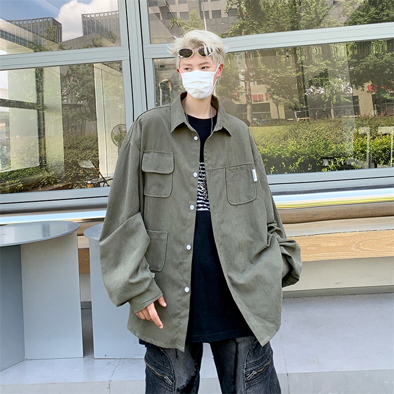 日系复古潮流百搭宽松衬衣外套秋季新款潮牌长袖衬衫男W7802-P37,男装衬衫,星座512-3