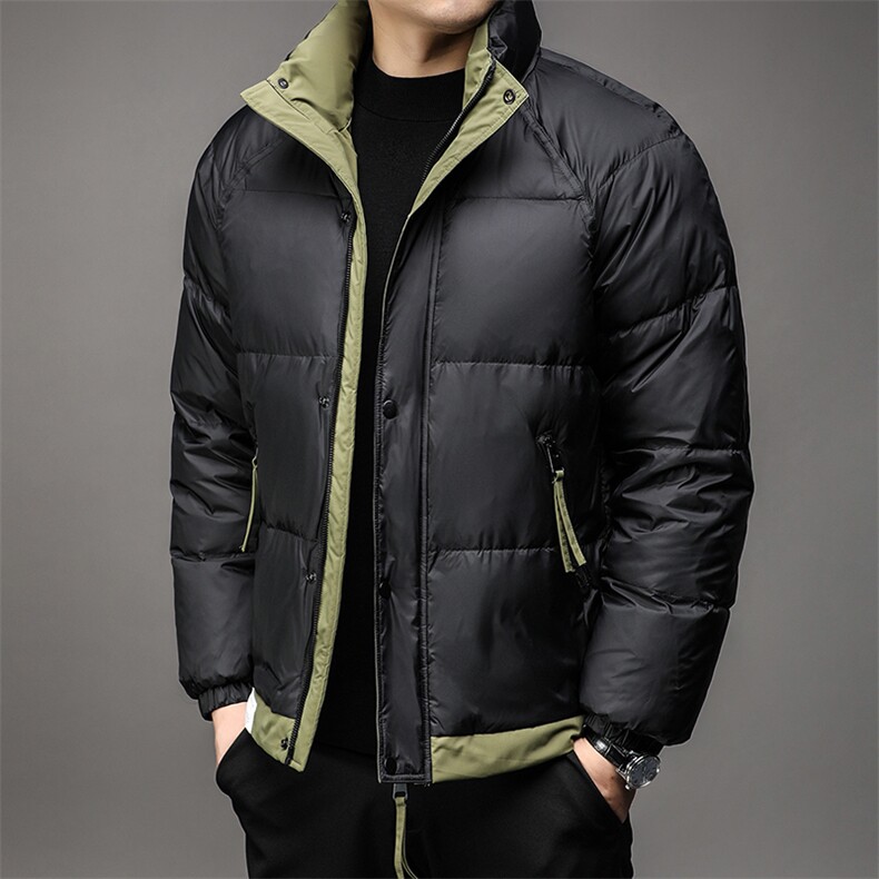 BJY08722新款冬季男士白鸭绒羽绒服立领保暖外套修身风衣大衣，男装风衣，电商B360