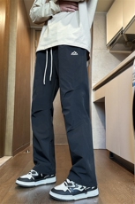 春款港风休闲裤冲锋裤伞兵裤宽松运动裤拖地裤束脚裤男KP815P45，男装休闲裤，星座1204-3