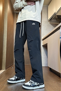 春款港风休闲裤冲锋裤伞兵裤宽松运动裤拖地裤束脚裤男KP815 P45图片
