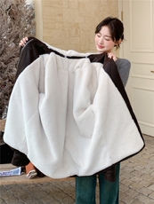 新款（出货）高克重一体绒PU皮派克服2B156-813-P265-K398，女装短外套，2B156