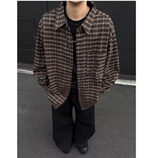 男装复古格纹长袖衬衫春秋季外套个性时尚休闲衬衣潮CY1053-P46，男装衬衫，星座412-2
