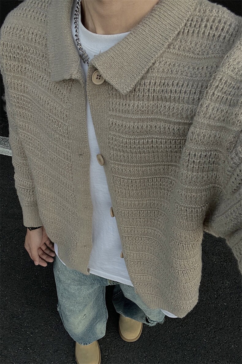 黑墙（现货）2025秋冬新款0数据重磅毛衣开衫外套TM01-P75,男装针织衫/毛衣,星座1315