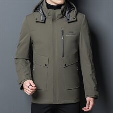 X20219钱塘2020-1冬季男士羽绒服连帽高端90白鹅绒P300，男装羽绒服，钱塘207-1