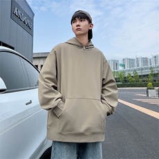 W366-P60M-6XL秋季美式重磅扎染酷丝棉加绒套头连帽拉链卫衣，男装卫衣，星座109