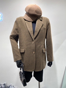 冬季羊毛尼加厚卡绿格西装图片