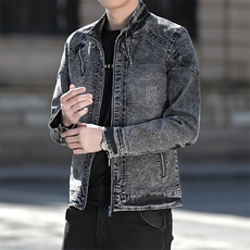 JK1823-P100美式经典牛仔外套男复古做旧水洗工装夹克痞帅潮，男装工装外套，电商D310B-1