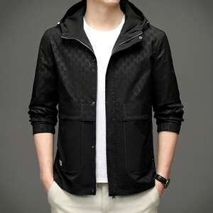 夹克2023春季新款潮流外套男连帽开衫衣服中青年男士工装休闲男装,男装夹克,电商B212（原钱塘6029）