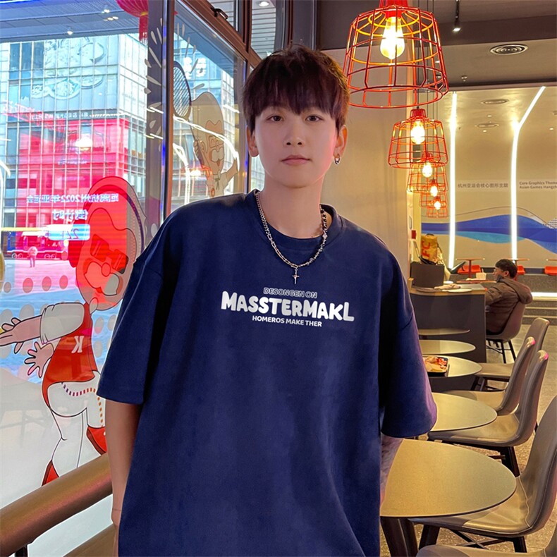 麂皮绒！重磅麂皮绒短袖T恤男JPDX184-特P19,男装T恤,电商B367