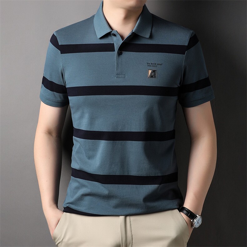 男式夏季新款中老年T恤男短袖翻领商务休闲体恤Polo衫，男装T恤，电商B360