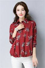 2021年秋季碎花方领长袖直筒拼接印花亮片潮流显瘦衬衫，女装衬衫，丽影随形