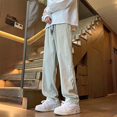 冰丝裤子男夏薄款新肌理感小众宽松直筒裤垂感休闲长裤MK886P32，男装休闲裤，星座1013-5