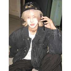 小众金属牛仔夹克设计感水洗做旧复古外套JKF10特P80，男装夹克，星座908-1