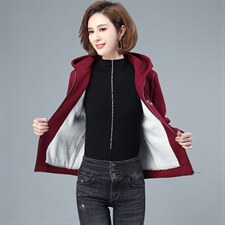 时尚女装加绒连帽刺绣外套保暖显瘦秋冬必备，女装卫衣/绒衫，依恋蒂丝