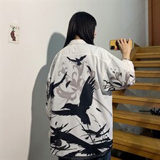 1港风夏季休闲情侣大码M-5XL潮流帅气七分袖衬衫男7854P45控68，男装衬衫，星座226-2