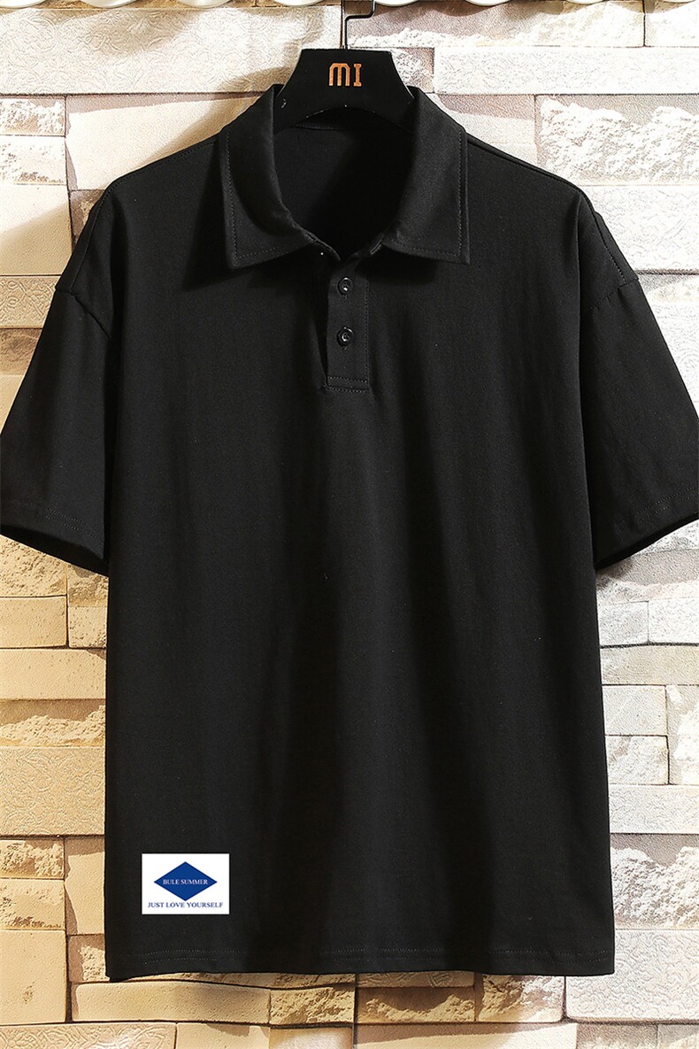 PL29061-P35翻领短袖polo衫男大码宽松半袖t恤男砖墙挂拍,男装Polo衫,电商A040A