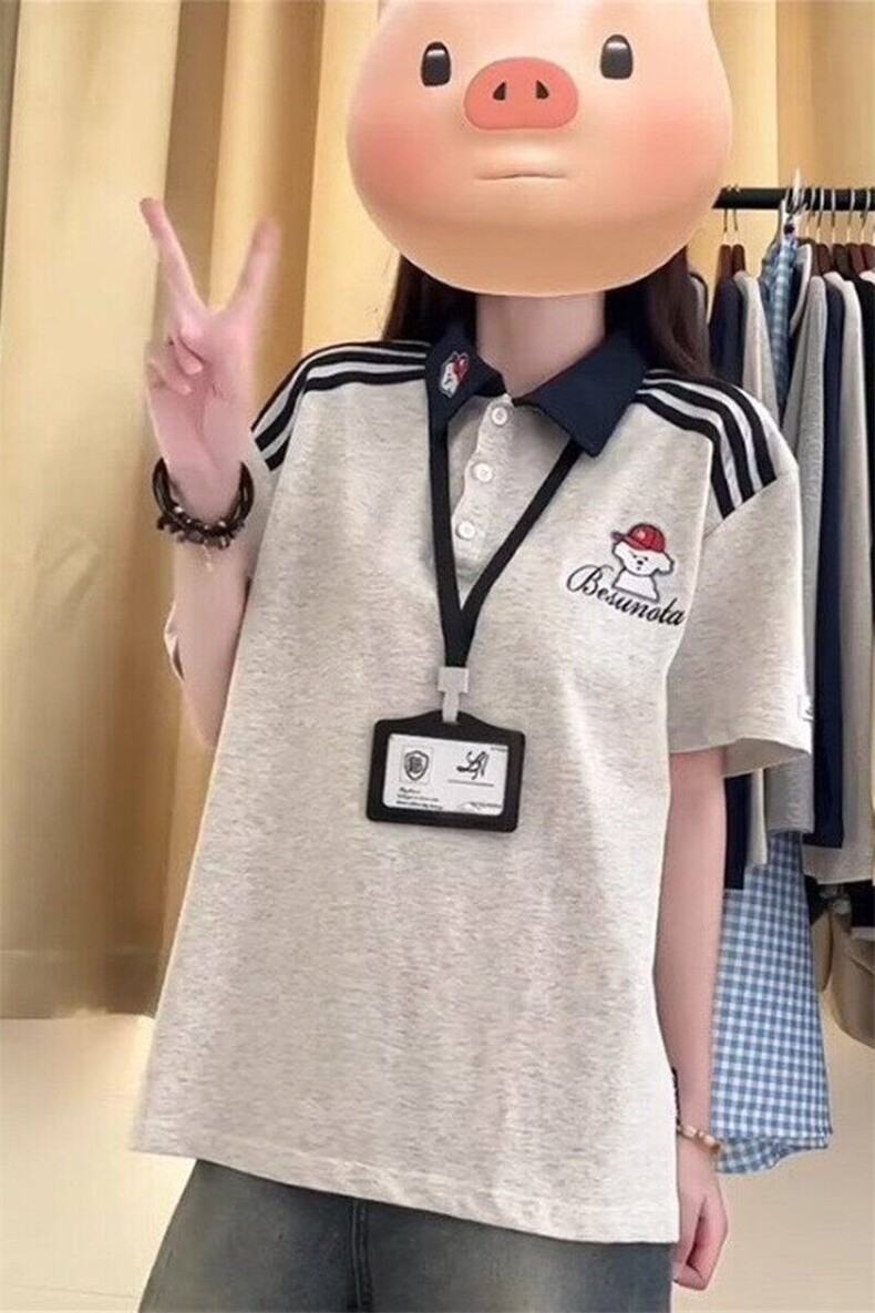 三条杠美式复古情侣条纹polo衫短袖男夏季DX513-P32,男装Polo衫,星座1007（原301D）