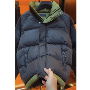 高端撞色立领短款轻薄羽绒服美式保暖外套羽绒衣服yrf205-TP225图片
