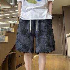 夏季透气沙滩裤宽松大码开叉五分短裤CK41*P28控58，男装牛仔裤，星座511-1