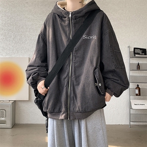 控价158牛仔棉衣男大码加绒羊羔绒牛仔棉服男棉袄 NM53098-P140图片