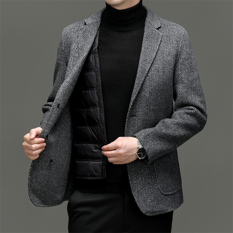 M3807-28钱塘2020-3冬季厚款商务休闲百搭中年男士毛呢外套P345,男装毛呢大衣,钱塘207-3