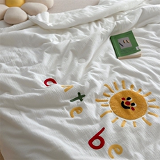 新款李官奇推荐全棉皱皱纱毛巾绣夏被，被套/被芯，一起卖家纺