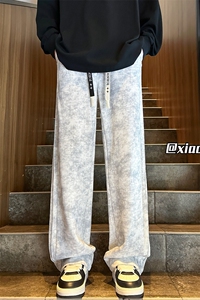 XZ616 秋季新款重磅扎染侧边压痕休闲脏脏裤 TY1016 特P40控78图片