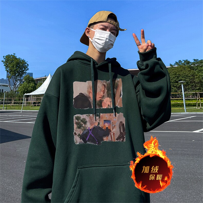 500克重磅秋冬美式加绒加厚卫衣外套DL162常规特P35绒特P40,男装卫衣,电商A486