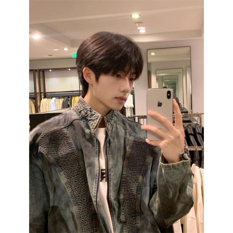 【有货】JK8955LL-特P88cleanfit水洗做旧工装牛仔垫肩外套送腰带,男装工装外套,星座1007（原301D）