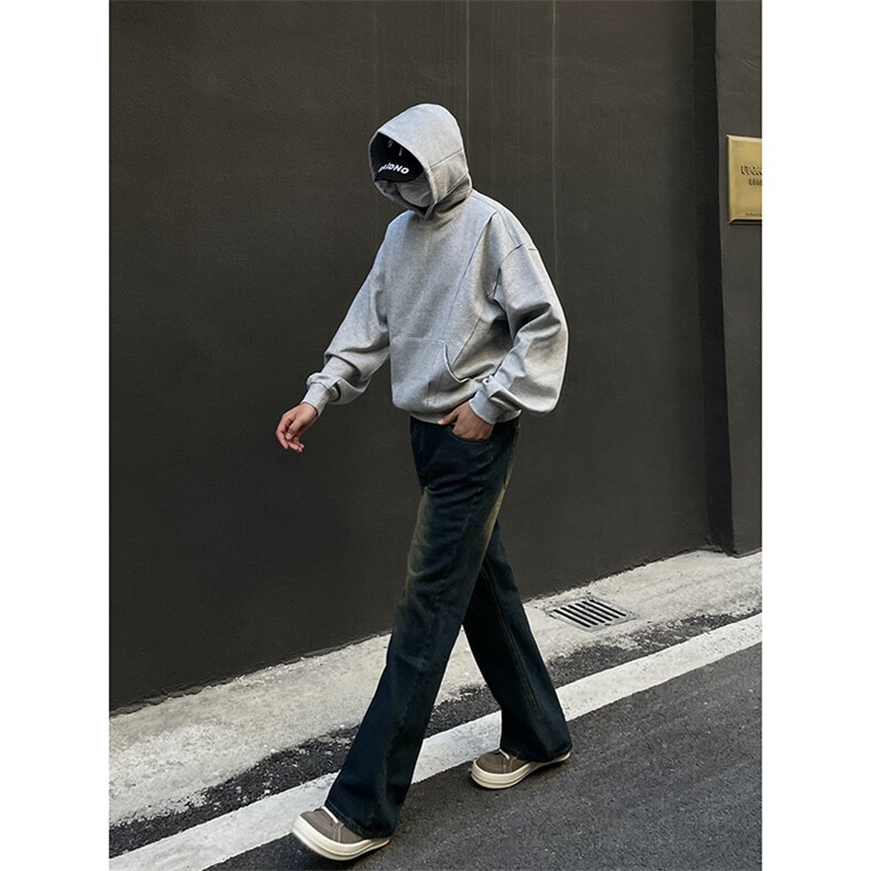 B221美式ins高街暗黑光版修身微喇牛仔裤LK23137-P55控78,男装牛仔裤,电商B221