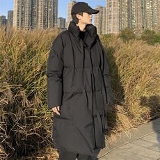 MY994-P168冬季新款飘带中长款棉衣男士棉服时尚暗黑风228，男装棉衣，电商B280-1（原A049）