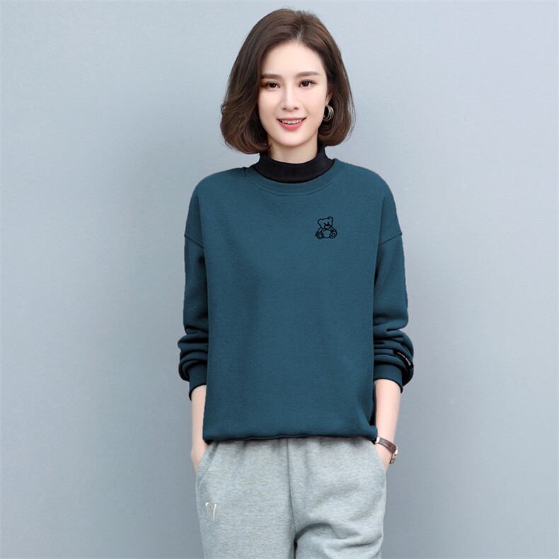 时尚运动女2025年春秋新款大码休闲高领加绒卫衣运动裤,女装卫衣/绒衫,璐依舞