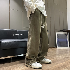 秋冬休闲裤男直筒裤灯芯绒阔腿裤D329-QM529-P45-控58图片