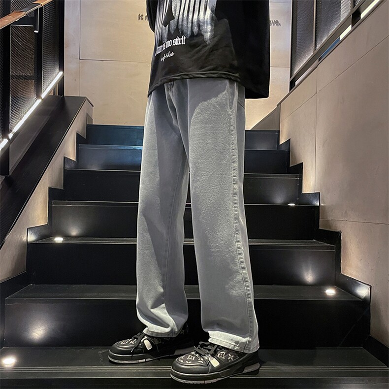 美式高街牛仔裤宽松中性男女潮牌个性显高休闲裤B381-1/722/p48,男装牛仔裤,电商B381-1