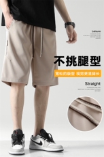 新款五分短裤男潮牌无影墙夏休闲百搭纯色运动短裤CK2405-P27控48，男装休闲裤，星座717