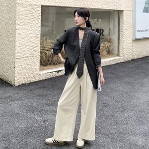 210-3278-P155-K228高级松弛感休闲条纹飘带西装外套2025年秋季图片