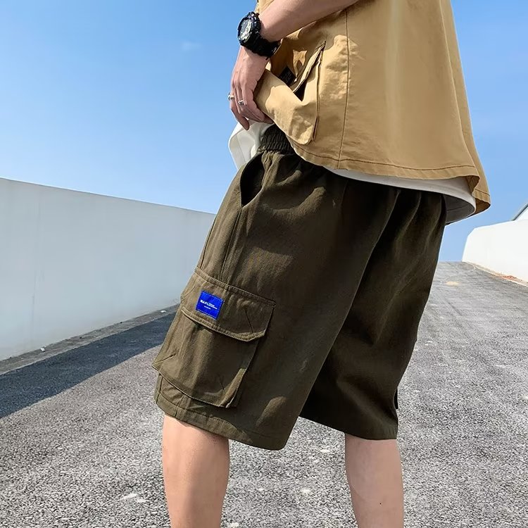 休闲工装短裤男夏季日系宽松青春系带五分裤K227-P35,男装休闲裤,星座1109-3