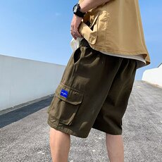 休闲工装短裤男夏季日系宽松青春系带五分裤K227-P35，男装休闲裤，星座1109-3