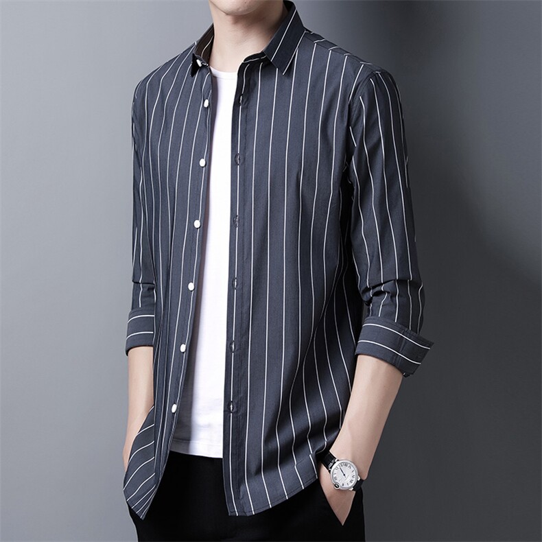 男式服装秋季新款衬衫男长袖翻领休闲四季可穿衬衣XY720-P70,男装衬衫,星座1105-3