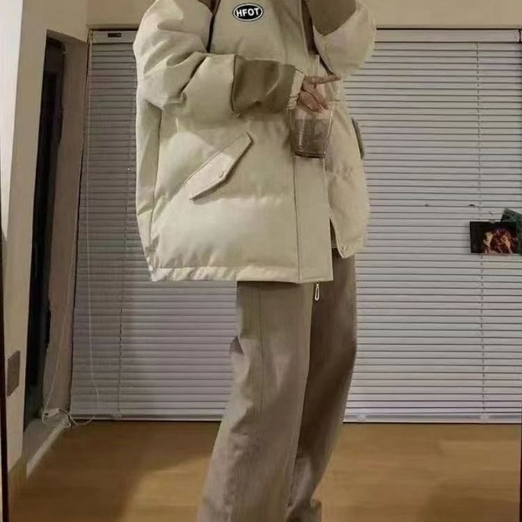 美式复古撞色2025冬季新款宽松学生小个子面包服棉袄外套潮,女装短外套,星座516A