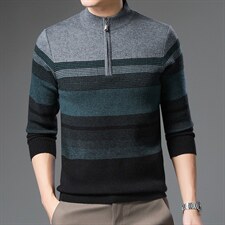 B-N21805冬季新款男士拉链毛衣仿羊绒针织加绒打底衫男装保暖P67,男装针织衫/毛衣,电商B360