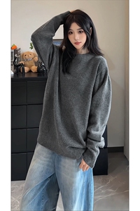 舒适感高级潮搭上衣经典圆领款式复古百搭毛衣HY872TP35无差价图片