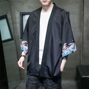 抖音直播风夏季七分袖冰丝防晒服男披风半袖开衫A203-999P40图片