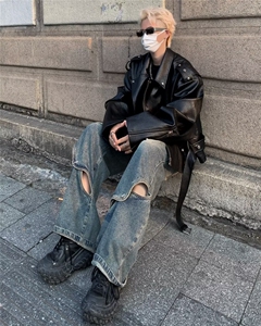 短款皮衣外套男春秋季高级感痞帅设计感小众骑行机车夹克图片