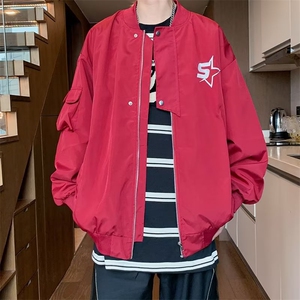 美式机车风冲锋衣夹克女秋季宽松嘻哈百搭情侣装薄款外套 J696图片