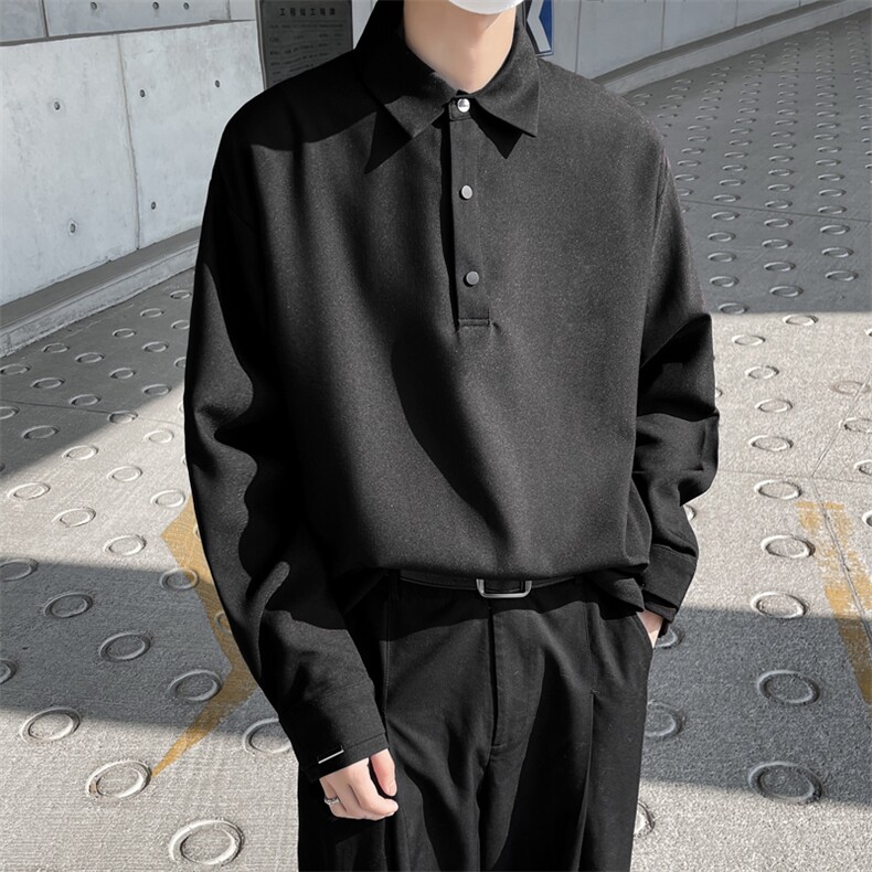 2024夏季新款时尚长袖上衣韩版潮流POLO衫翻领上衣现货T1729-P42，男装Polo衫，星座512-4