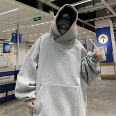 社恐i人忍者高领卫衣男女连帽冬美式加绒加厚外套WG108-P48绒55，男装卫衣，星座1008