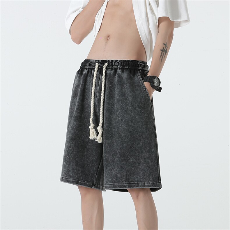抖音供货、320克夏季新款水洗立体腰休闲短裤D223A-SK2300-P40,男装休闲裤,电商019-1